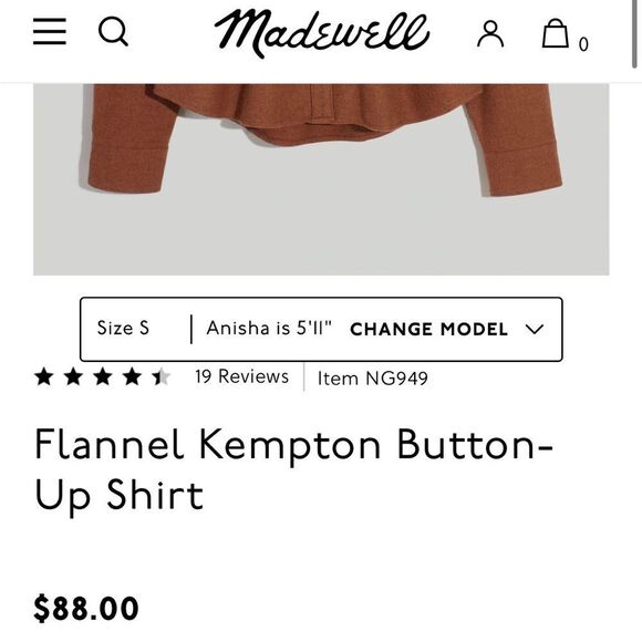 Madewell Flannel Kempton Shirt Button Up Sz XS NG949 - Picture 3 of 9